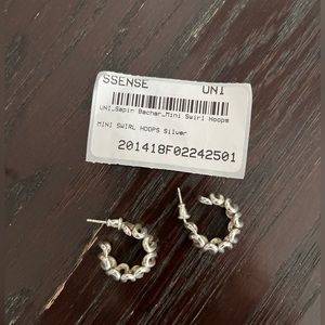 Sapir Bacar mini swirl hoops silver